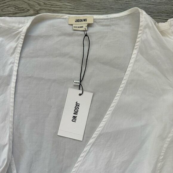 NWT Jason Wu White Wrap Blouse Puffy‎ Sleeves Size S - Picture 6 of 6